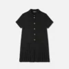 Vestido camisero plisado de satén jacquard para niña Vestido camisero plisado de satén jacquard para niña