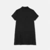 Vestido camisero plisado de satén jacquard para niña Vestido camisero plisado de satén jacquard para niña