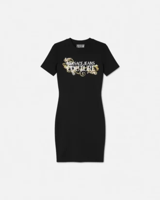 Vestido camiseta Barocco con contorno de cristales