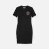 Vestido camiseta con emblema en V Vestido camiseta con emblema en V