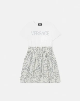 Vestido camiseta de algodón estampado para niña