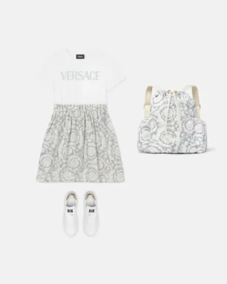 Vestido camiseta de algodón estampado para niña