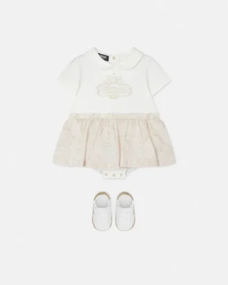 Vestido camiseta de algodón estampado para niña