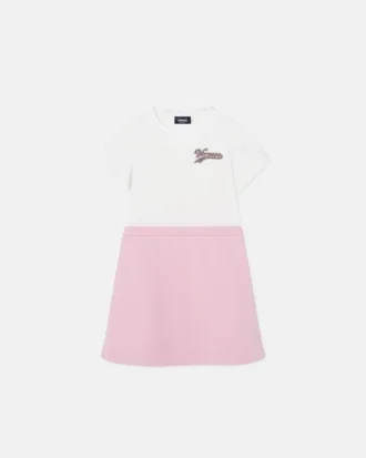 Vestido camiseta de jersey de algodón estampado para niña