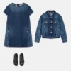 Vestido de mezclilla con láser para niñas Vestido de mezclilla con láser para niñas