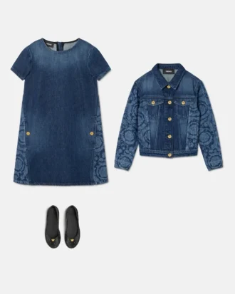 Vestido de mezclilla con láser para niñas