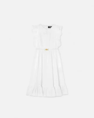 Vestido de popelín de algodón bordado para niña