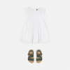 Vestido de popelín de algodón bordado para niña Vestido de popelín de algodón bordado para niña