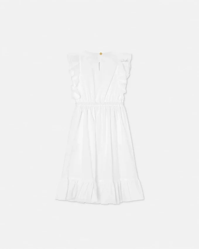 Vestido de popelín de algodón bordado para niña Vestido de popelín de algodón bordado para niña