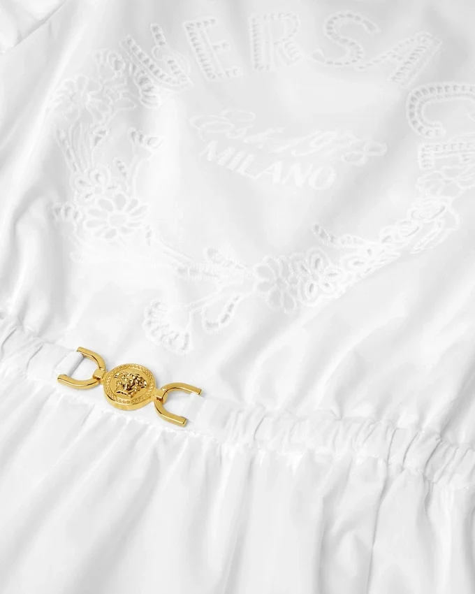 Vestido de popelín de algodón bordado para niña Vestido de popelín de algodón bordado para niña