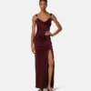 Vestido drapeado de jersey de viscosa Vestido drapeado de jersey de viscosa