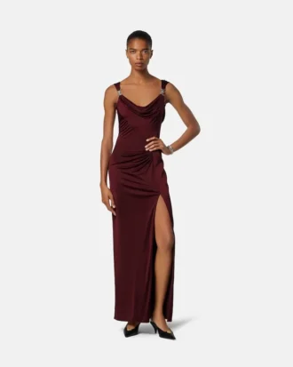Vestido drapeado de jersey de viscosa