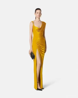Vestido drapeado de jersey de viscosa