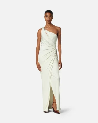 Vestido drapeado de jersey de viscosa
