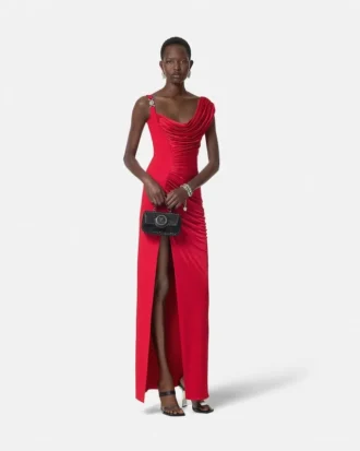 Vestido drapeado de jersey de viscosa