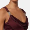 Vestido drapeado de jersey de viscosa Vestido drapeado de jersey de viscosa