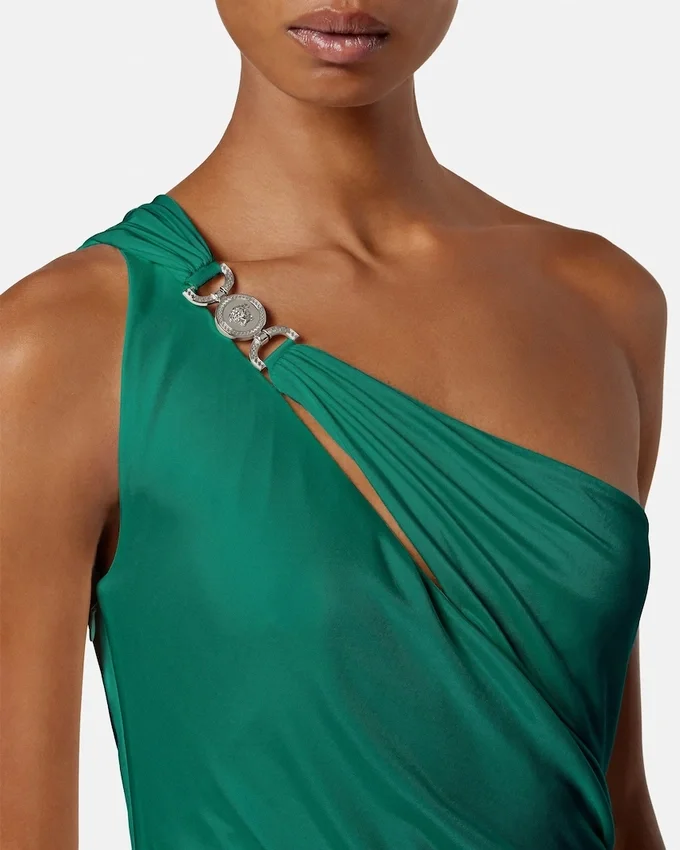 Vestido drapeado de jersey de viscosa Vestido drapeado de jersey de viscosa