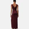 Vestido drapeado de jersey de viscosa Vestido drapeado de jersey de viscosa