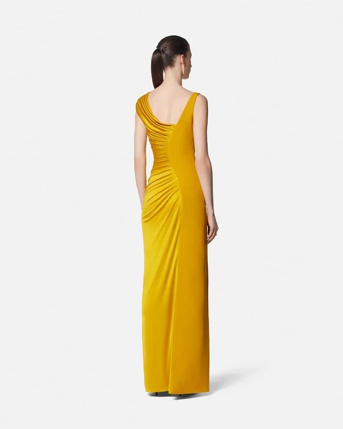 Vestido drapeado de jersey de viscosa Vestido drapeado de jersey de viscosa