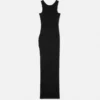 Vestido drapeado de punto acanalado con imperdible Vestido drapeado de punto acanalado con imperdible