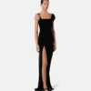 Vestido drapeado de terciopelo Vestido drapeado de terciopelo