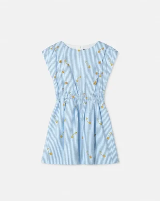 Vestido infantil con estampado de rayas finas