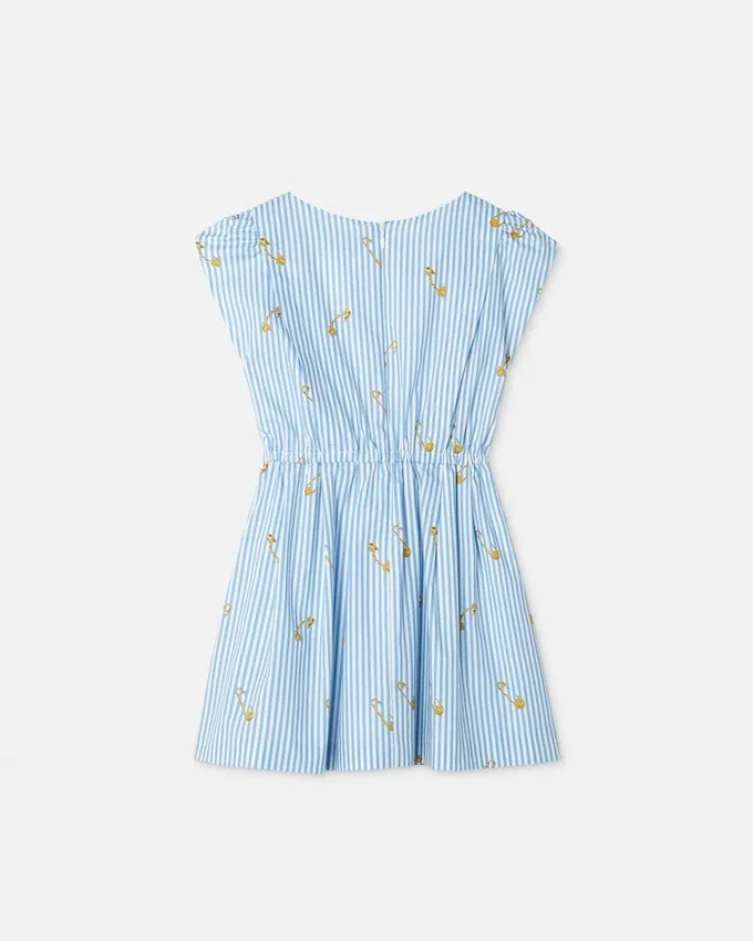 Vestido infantil con estampado de rayas finas Vestido infantil con estampado de rayas finas