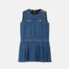 Vestido infantil de denim plisado Vestido infantil de denim plisado