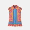 Vestido infantil de sarga de seda estampada Vestido infantil de sarga de seda estampada