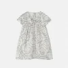 Vestido infantil de sarga de seda estampada Vestido infantil de sarga de seda estampada