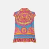 Vestido infantil de sarga de seda estampada Vestido infantil de sarga de seda estampada