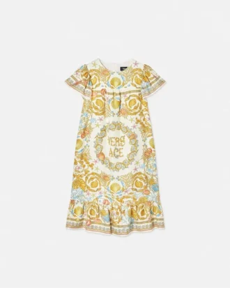 Vestido infantil de seda con volantes Underwater Barocco