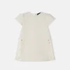 Vestido infantil estampado con punto milanés Vestido infantil estampado con punto milanés