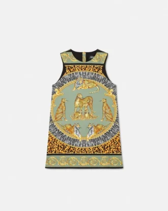 Vestido infantil estampado de gabardina de algodón