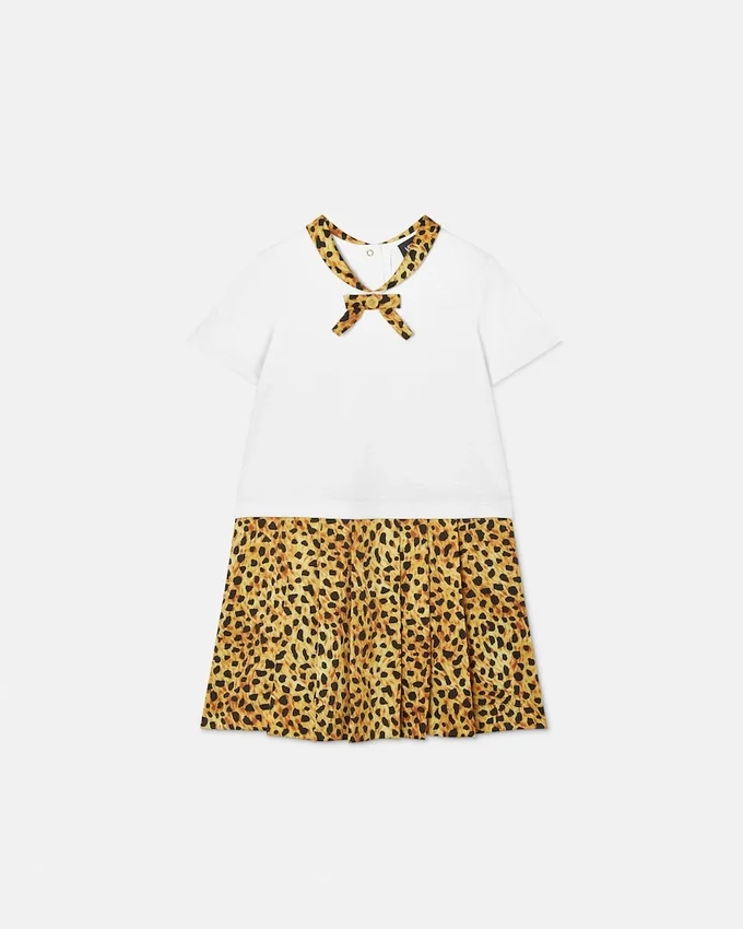 Vestido infantil estampado de jersey de algodón Vestido infantil estampado de jersey de algodón
