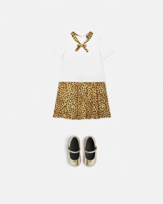 Vestido infantil estampado de jersey de algodón