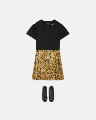 Vestido infantil estampado de jersey de algodón