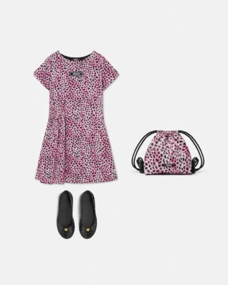 Vestido infantil estampado de viscosa