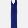 Vestido largo drapeado de crepé satinado Vestido largo drapeado de crepé satinado