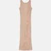 Vestido largo sin mangas de punto acanalado Vanisé Vestido largo sin mangas de punto acanalado Vanisé