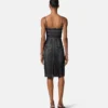 Vestido midi ajustado de denim adornado