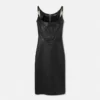 Vestido midi con corsé de piel