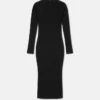 Vestido midi con corte y hebilla barroca