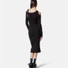 Vestido midi con corte y hebilla barroca