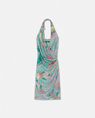 Vestido midi con cuello halter Underwater Barocco