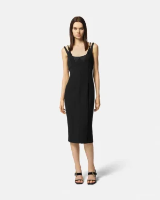 Vestido midi con hebillas barrocas