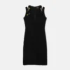 Vestido midi de cady con imperdible Vestido midi de cady con imperdible