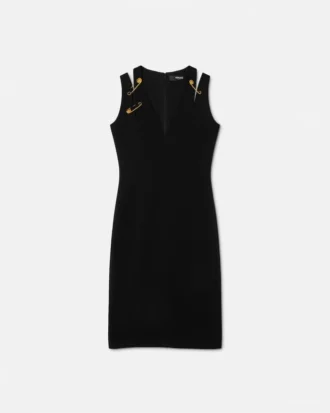 Vestido midi de cady con imperdible