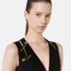 Vestido midi de cady con imperdible Vestido midi de cady con imperdible