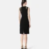 Vestido midi de cady con imperdible Vestido midi de cady con imperdible